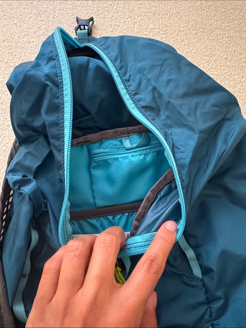 Patagonia Teal and Light-Teal Hiking Daypack - Picture 4 of 7